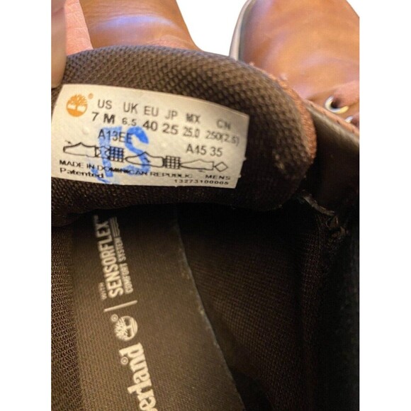 Timberland Mens Brown Leather Shoes With Sensorflex Comfort System Lace-Up Casua